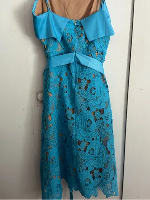 Dahlia MacPhee Blue Midi Cocktail Dress Small NWT thumbnail 3