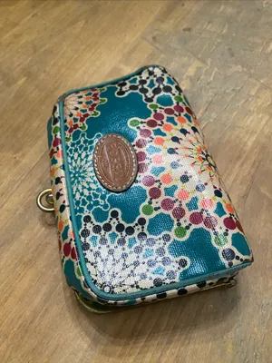 Fossil Teal Multicolor Dot-Print Clasp Wallet thumbnail 4