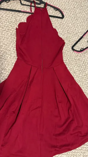 Charlotte Russe XS Fit-and-Flare Dress - Deep Red/Burgundy (small stain shown) thumbnail 6
