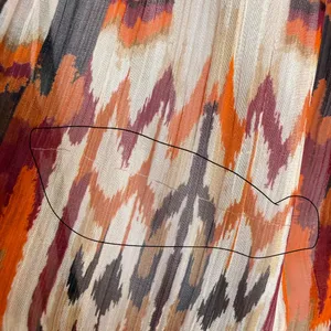 Anthropologie Orange and Brown‎ Abstract Mini Skirt Sz L thumbnail 10