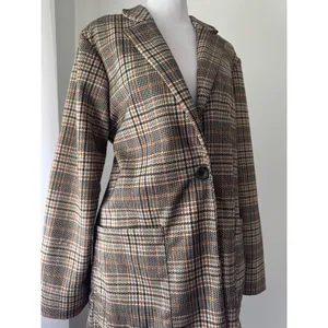 Philosophy Tan Plaid Longline Jacket thumbnail 3