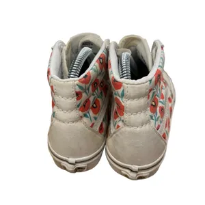 Vans Sk8-Hi Womens Sneakers Size 5 White Red Teal Floral High Top‎ Lace Up thumbnail 6