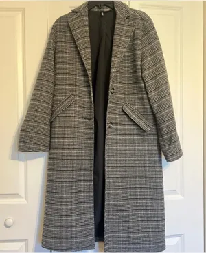 H&M Plaid Mid-Length Coat thumbnail 1