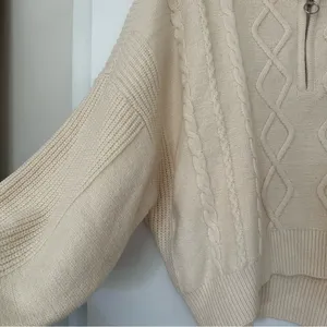 Urban Outfitters Women’s Sweater Pullover Half Zip Chunky Cable Knit Crop XXL thumbnail 4
