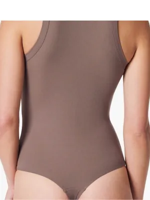 Spanx Suit Yourself Racerback Ribbed Bodysuit color smoke size Small thumbnail 2