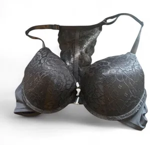Black Floral Lace Racerback Bra Size 36 C thumbnail 1
