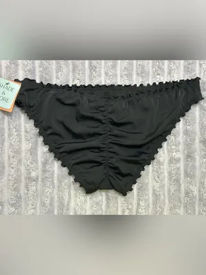 Shade & Shore Black Ruffled Bikini Bottom — Size L (12–14) thumbnail 4