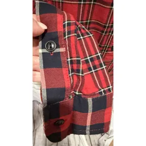Madewell Classic Patchwork Plaid Ex-Boyfriend Shirt Red Cotton Size XS thumbnail 3