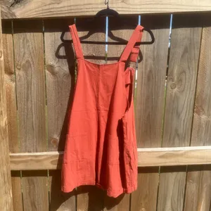 Women's Burnt Orange Textured Overall Romper Size Medium thumbnail 3