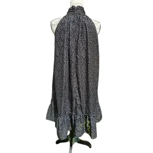 Taylor Polka Dot‎ Halter Dress Ruffle Hem Sleeveless Party Black Size 8 thumbnail 3