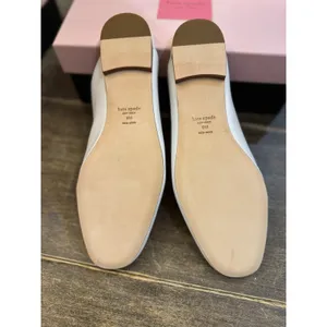 KATE SPADE NEW‎ YORK Laura Square Toe Flat Mules Women's White Leather Size 9 thumbnail 9
