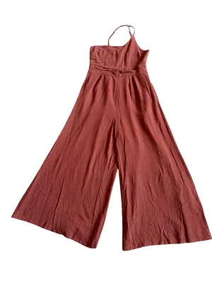 Aarabess Cropped Length Terracotta Jumpsuit Wide Leg One Shoulder Size Medium thumbnail 1