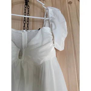 NWT Lulus My Dream Date White Off-the-Shoulder Mini Dress Babydoll Party Size L thumbnail 4