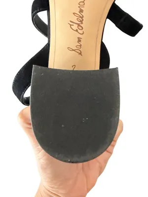 SAM EDELMAN Black Suede Block Heels Sandals Size 7 thumbnail 5