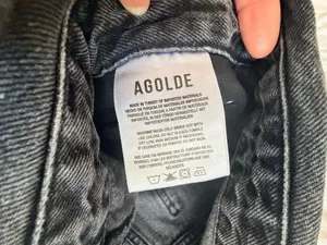 Agolde Echo Taper fold over mid waist Zephyr vintage washed black jeans 29 thumbnail 17