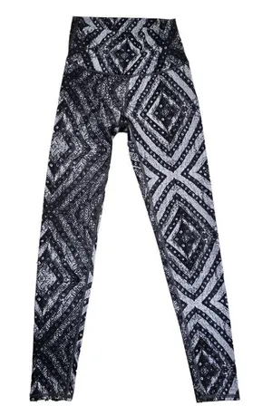 Aerie -128 Chill Play Move‎ Black Gray Geometric Pull On Compression Leggings S thumbnail 1