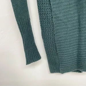 Moth Anthropologie Green Open Front Knit Cardigan Sweater XS Duster Long Line thumbnail 3