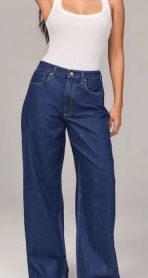 Abercrombie & fitch mid rise ultra wide leg jeans size 26 thumbnail 1