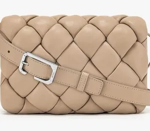 NWT JW PEI Purse Maze Bag Woven Almond Vegan Leather Crossbody beige neutral thumbnail 1