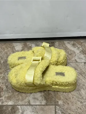 Ugg Winter Fluffita Sherpa Yellow Platform Slippers Womens Size 5 thumbnail 5