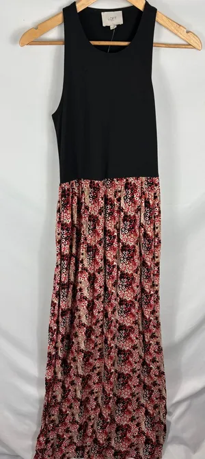 NWT Ann Taylor LOFT Pleated Patterned Bottom Maxi Dress Size Small thumbnail 1