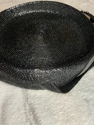 Vintage Rochelle Originals Black Straw Boater Hat | Classic Elegant Bow thumbnail 4