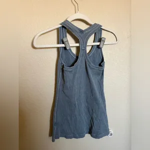 Lululemon Cool Racerback Tank Rib Top Size 2‎ Washed Moon Blue thumbnail 6