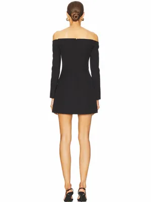 Bardot x REVOLVE Iria Black Off Shoulder Boned Blazer Mini Dress US 8 thumbnail 2