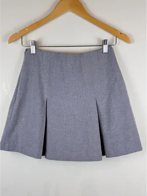 Abercrombie & Fitch Gray Pleated Mini Skort Size S High Rise Tailored Preppy thumbnail 10