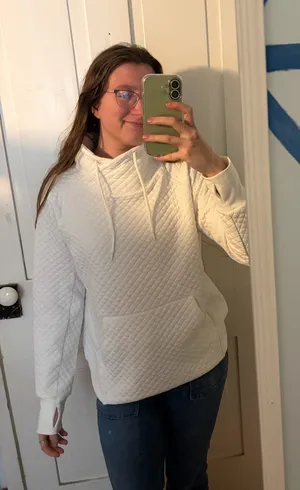 Green tea white hoodie thumbnail 1