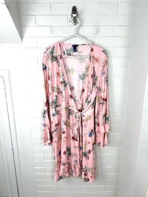 Scoop Pink Floral Wrap Dress Size XL 16-18 thumbnail 2