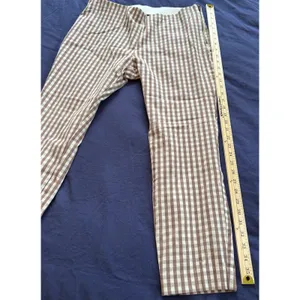 A New Day Womens Brown Gingham Check Side Zip Ankle Pants Size 16 thumbnail 6