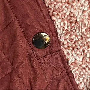 Women’s Vanilla Bay Size Small‎ Burgundy Faux Sherpa Sweatshirt Front Snaps thumbnail 4