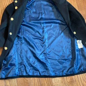 T Tahari wool blend black funnel neck snap closure peacoat 8 thumbnail 13