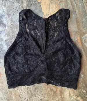 Soma Bralette Lace Racerback Women’s Size Medium Black Intimates Chic thumbnail 1
