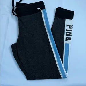 Victoria's Secret Black and Pink Track Pants with Stripe Design thumbnail 3