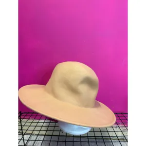 Universal Threads Tan Wide Brim Fedora Hat Camel Felt Boho Style thumbnail 8
