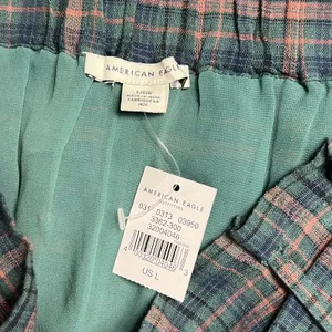 American Eagle Green Plaid Mini Skirt Size Large thumbnail 4