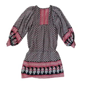 Ulla Johnson Bazaar Silk Mini Blouson Dress Light Indian Floral Print Size 2 thumbnail 8