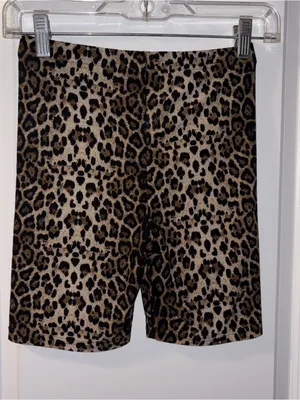 SHEIN Leopard Print Bike Shorts in Brown and Black Size: XS thumbnail 2