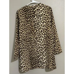 NEW H&M Tan Leopard Print Long Sleeve Shoulder Pad Mini Dress Women’s Size XS thumbnail 6