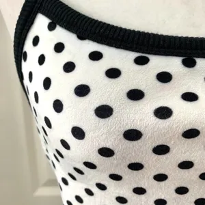 🌙 UO Rae Velvet Cropped Tank Top in White Polka Dot thumbnail 7