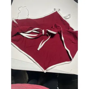 Wild Fable Maroon Red Handkerchief Halter‎ Top White Trim Size S NWT Sporty thumbnail 5