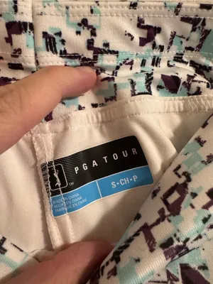 PGA Tour White Skater Skirt with Black & Teal Geometric Print thumbnail 3