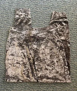 Ready To Rulu Crushed Velvet Joggers Brown thumbnail 1