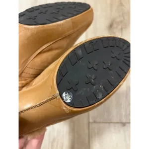 Antonio Melani Tan Suede Faux Fur Trim Tassel Mules Kitten Heel Shoe Womens 7.5M thumbnail 5