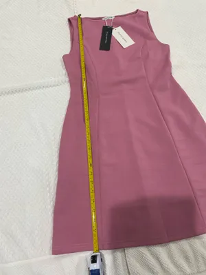 Petite Sophisticate Sleeveless Mini Dress in Rose Pink thumbnail 5
