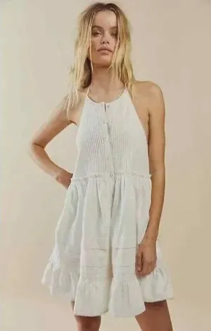 FREE PEOPLE Desert Days Stripe Mini Dress in Ivory Combo Size Medium thumbnail 4