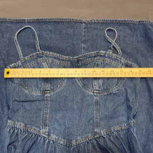 Commense Sweetheart Collar Denim Midi Dress thumbnail 2