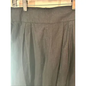Abercrombie & Fitch black sz M linen wide leg pants w stretchy back linen & cott thumbnail 2